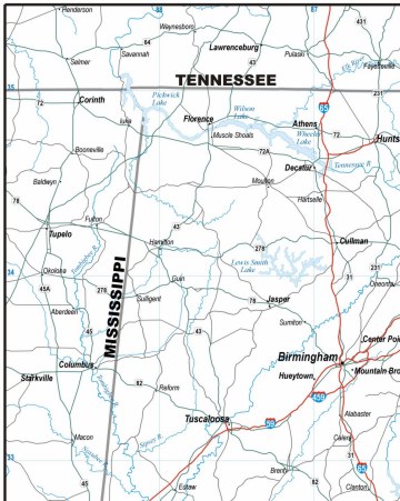 ALABAMA MAP HIGHWAYS download to your computer